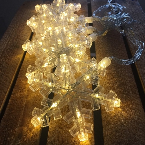 Vianočné osvetlenie, LED vločky 5ks, 1,2x0,3m,WW