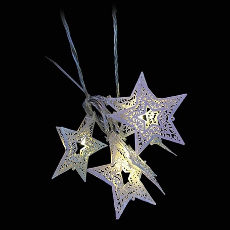 Vianočné osvetlenie - Hviezdy, 20 LED, WW