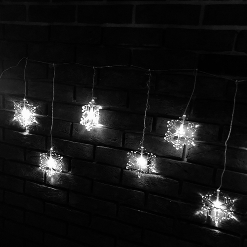 Vianočné osvetlenie, LED vločky 8ks,  1,1 x 0,4m,W  