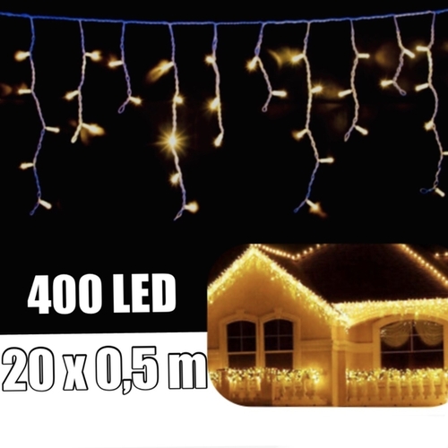  LED osvetlenie-svetelné cencúle, 20x0,5m ,WW
