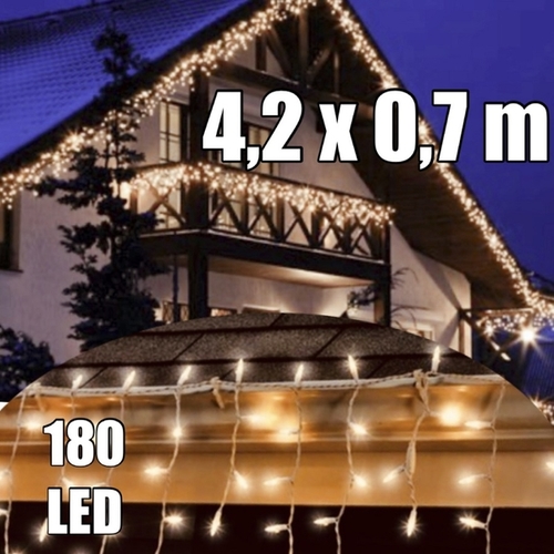  LED svetelné cencúle, 4,2 x 0,7m, WW
